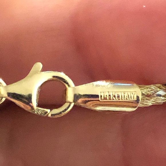 14K Two Tone Milor Italy Rope Weave Chain Necklace - Picture 3 of 3